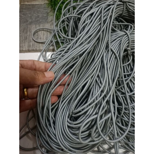 tali bulat elastis tali string elastis/tali karet bulat  3mm 13 warna( permeter)-Abu muda