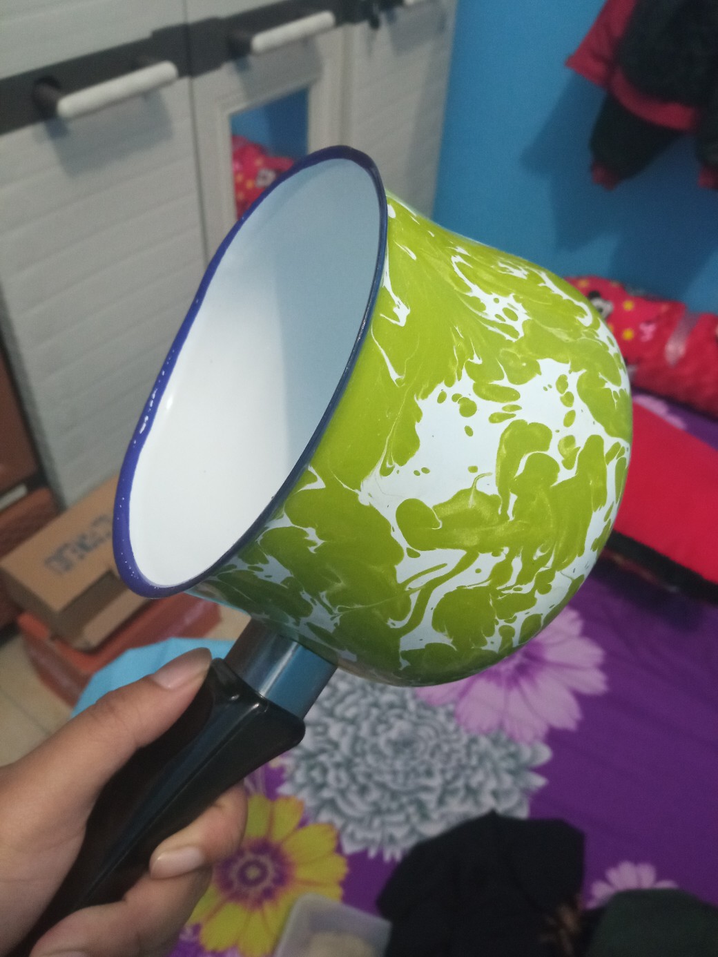 Kedaung Swirl Panci Susu / Milk Pan Green Denby 13 Cm 710 Ml