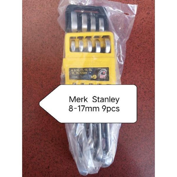 Stanley Kunci Ring Pas 8-17mm 9pcs Kunci Ring Pas 9pcs Stanley