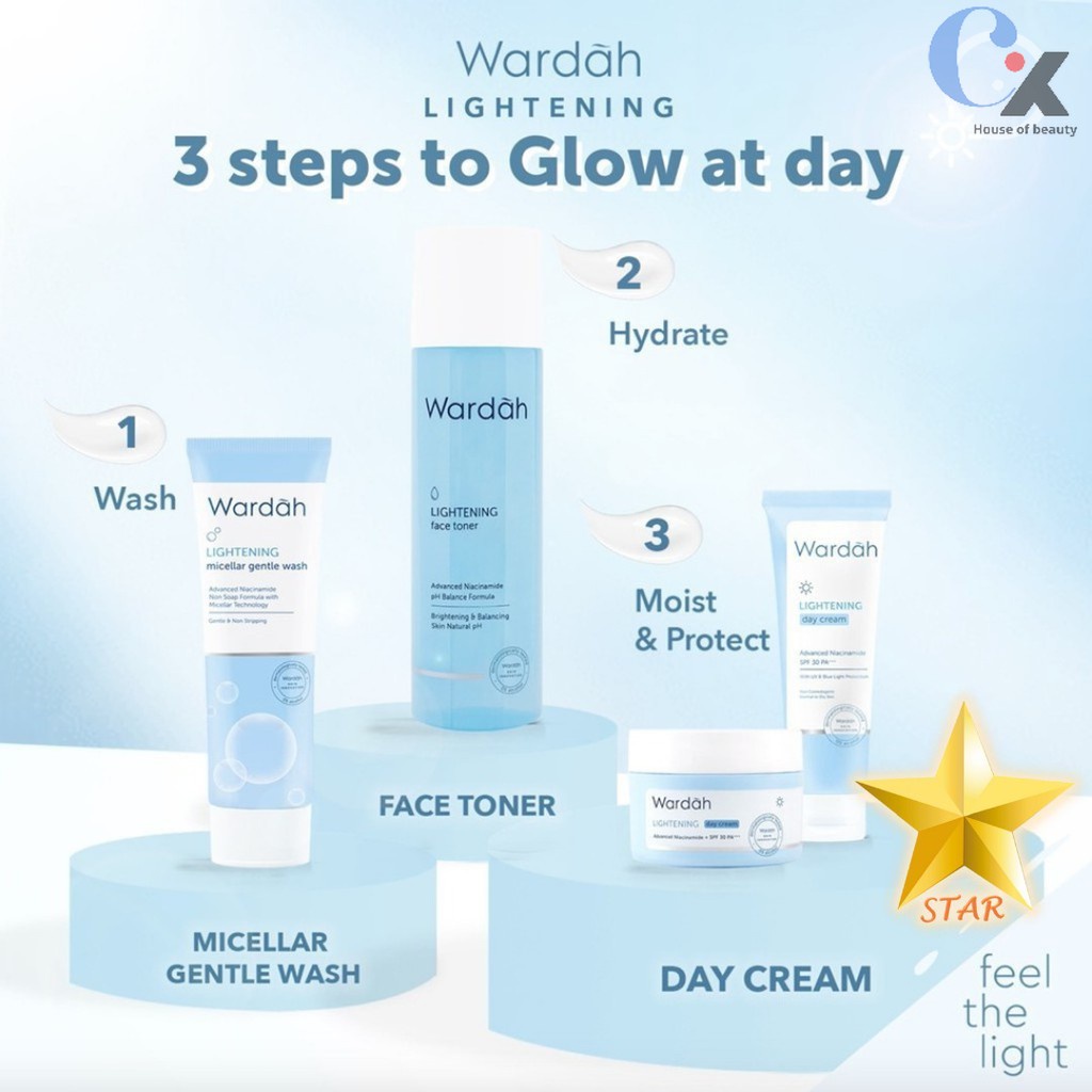 ✨Carikosmetik✨ ORIGINAL Wardah Lightening Day / Night Cream / Toner / Milk Cleanser / Serum / Krim S