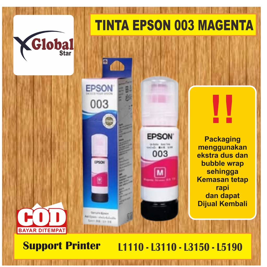 Tinta Epson 003 PREMIUM(COMPATIBLE) For Printer L5190 L3150 L3110 L1110 L3100 L3101-PCS