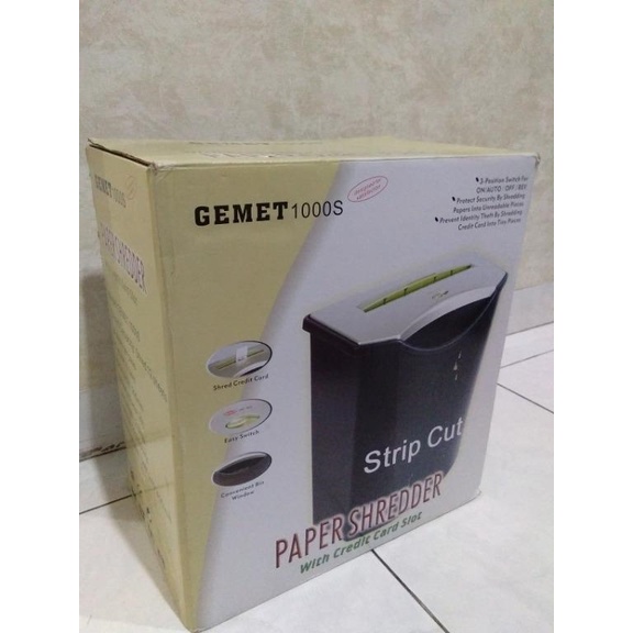 GEMET 1000S MESIN PENGHANCUR KERTAS PAPER SHREDDER STRIP CUT