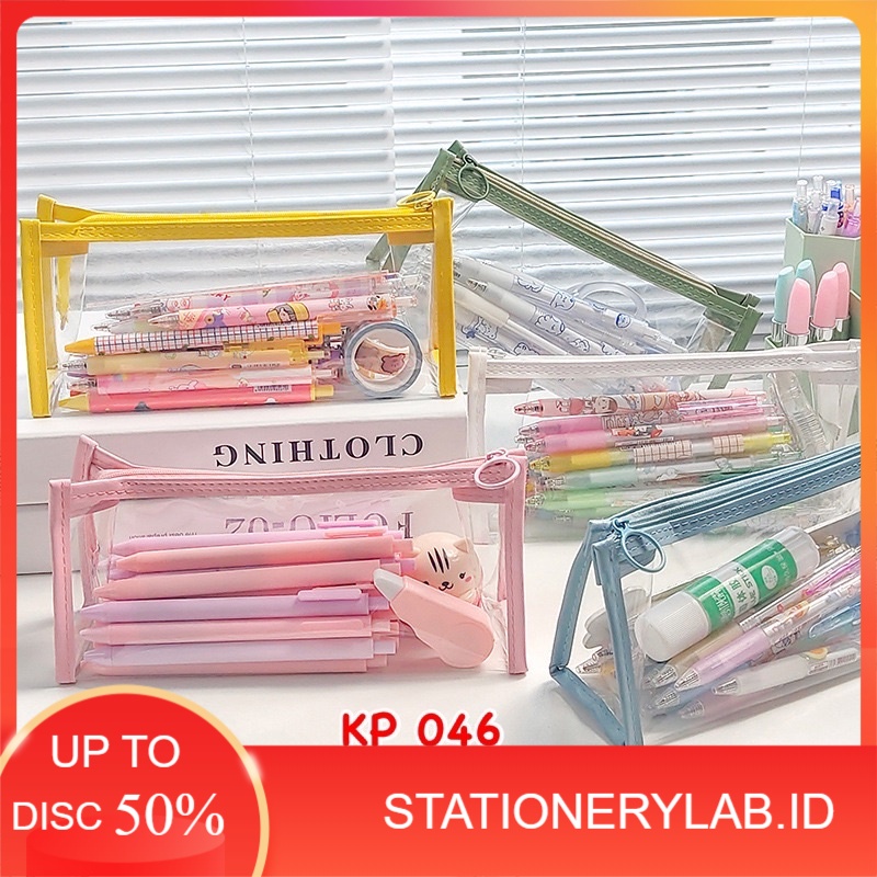 

LAB KP 046 | KOTAK PENSIL TRANSPARAN POLOS | TAS KOSMETIK