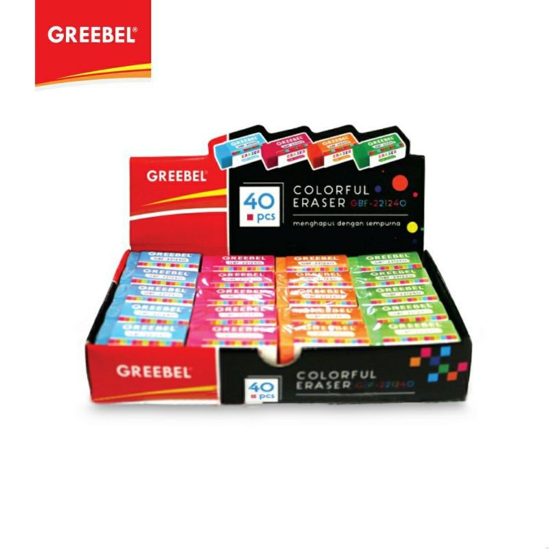 

Hana GREEBEL Penghapus Warna Warni Eraser GBF 221240 Box 40pcs