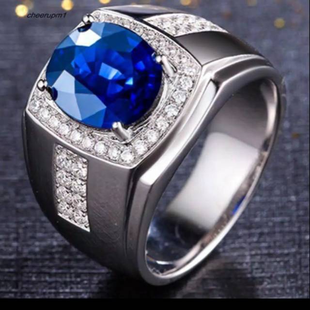 CINCIN BERLIAN PERMATA BIRU MURAH CINCIN PERMATA MURAH CINCIN BLUE SAFIR CINCIN PRIA CINCIN COWOK