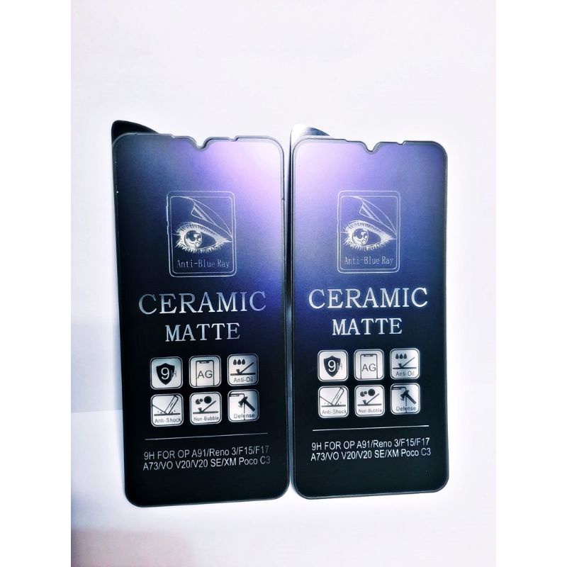 TEMPERED GLASS CERAMIC MATTE BLUE RAY TYPE OPPO (B)