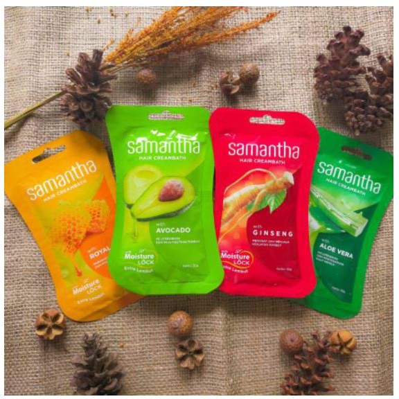 * NCC * Samantha Hair Creambath Masker Rambut Avocado Royal Jelly Ginseng Aloe Vera Saset - Kemasan Sachet