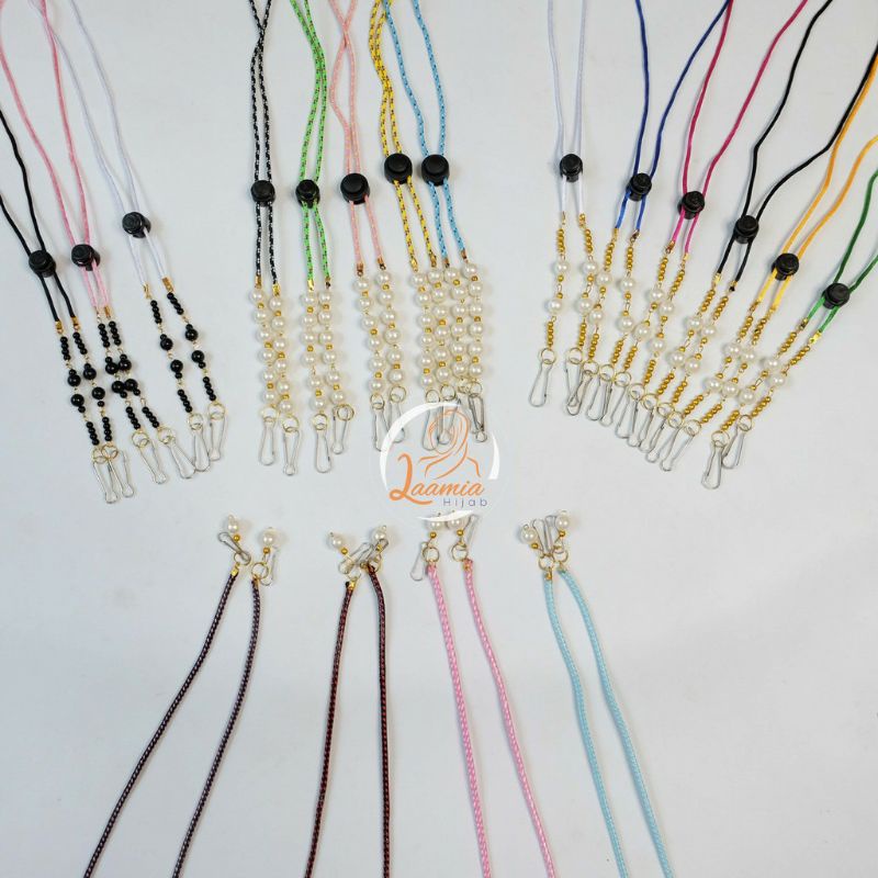 strap masker - tali masker mutiara - tali kalung masker hiasan mutiara korea