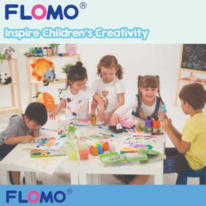 

air-cat- flomo washable finger paint set 4pcs non-toxic / cat tangan aman set -cat-air.