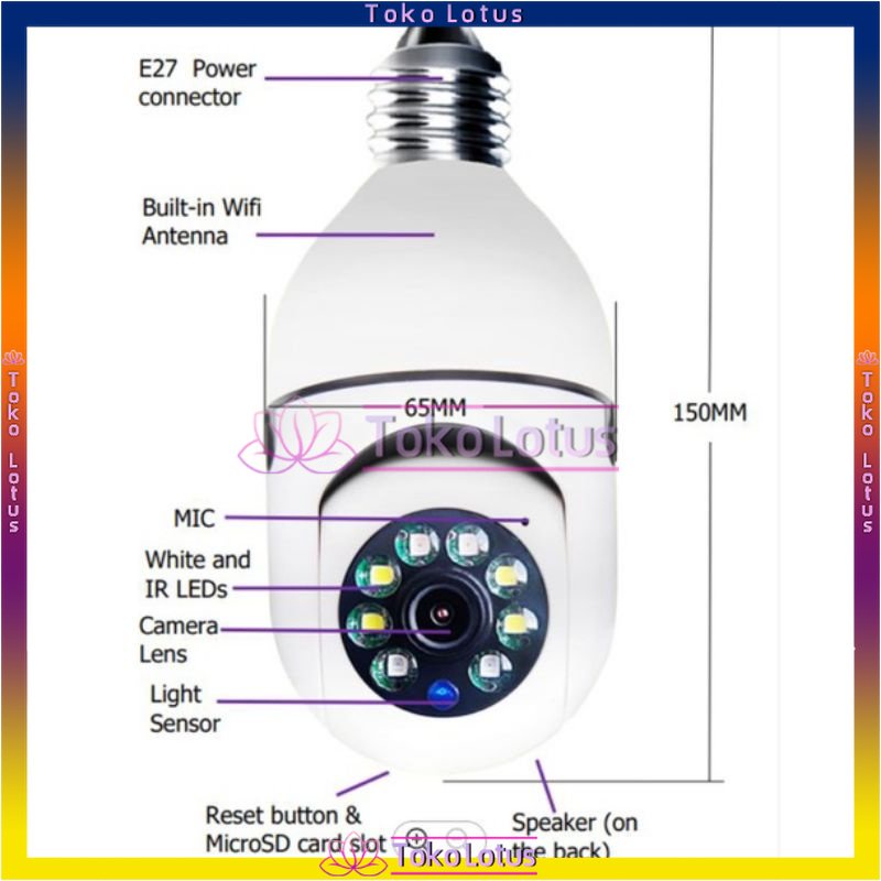 CCTV Lampu V380 1080p Kamera CCTV Wifi Lampu CCTV 360 Derajat CCTV Murah Lampu Bohlam IP Camera CCTV IPCam Bohlam BAIK