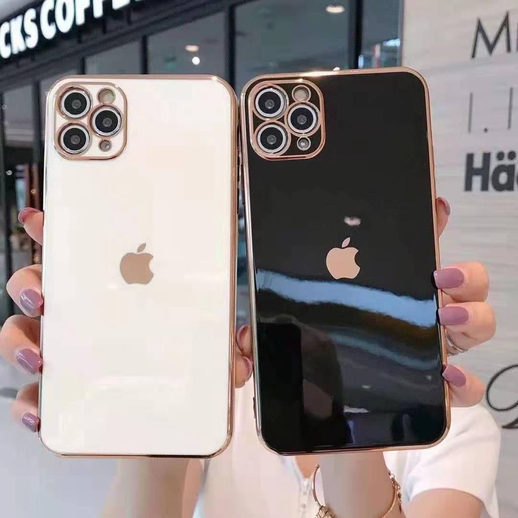 IPHONE Casing Ponsel Silikon Lembut Electroplating 6d Iphone11 12 13 14 Pro MAX Plus X XR XS Max7 8 Plus SE 2020 Shockproof Case Cover