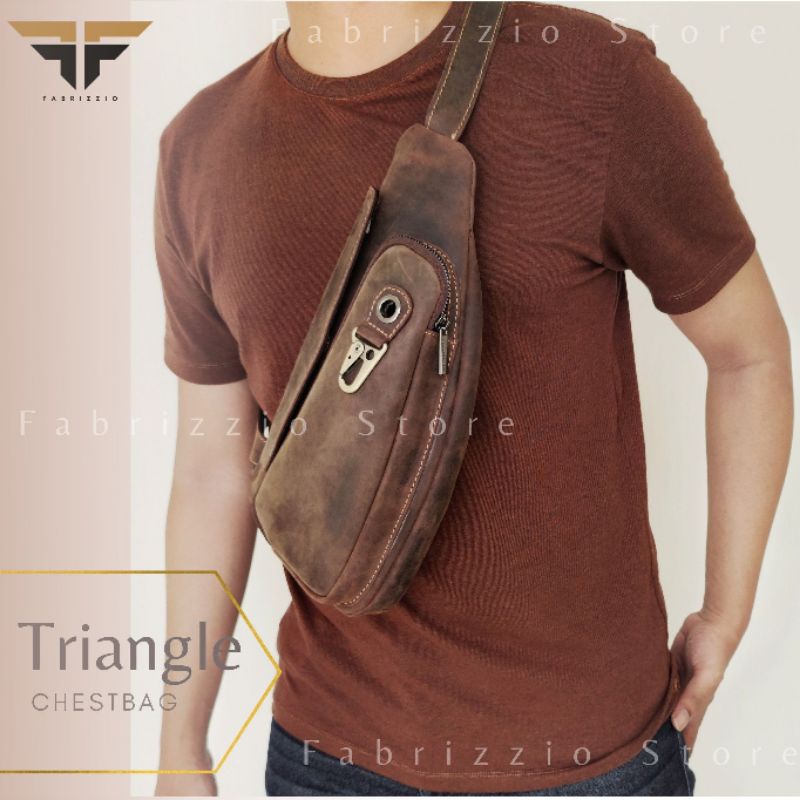 tas selempang pria kulit model pistol