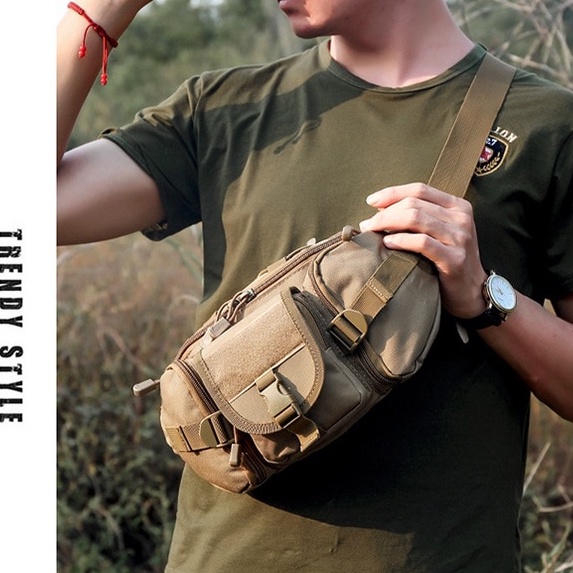 Tas Pinggang Militer Anti Air Tentara Bahan Oxford Tas Pria Cowo Macho Cowok Keren Tactical Waist bag Waistbag Waterproof Tas Pinggang Taktis Mendaki Memancing Olahraga Berburu Berkemah Tas Sabuk Olahraga Tas Militer Tentara Pria