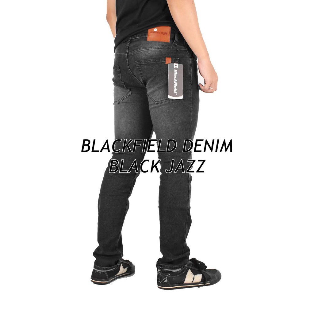 BIG SIZE Celana Jeans Skinny Bahan Melar / Celana Panjang Cowok Ukuran Besar Blackjazz Scrub