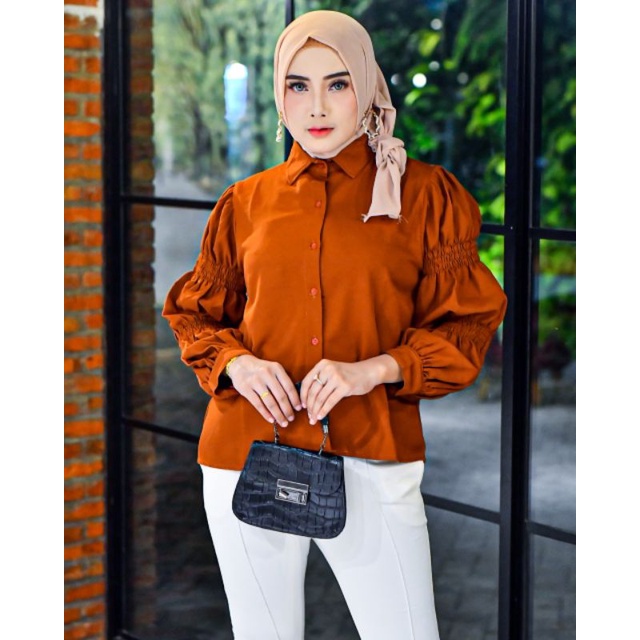 ZURI SHIRT KEMEJA WANITA POLOS LENGAN PANJANG//SHAKILA PREMIUM