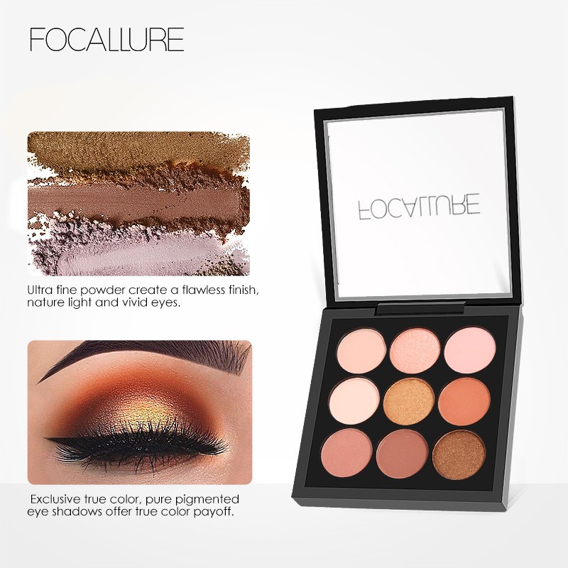 FOCALLURE 9 Warna - NINE COLOR Eyeshadow palette mata kosmetik - (FA36)