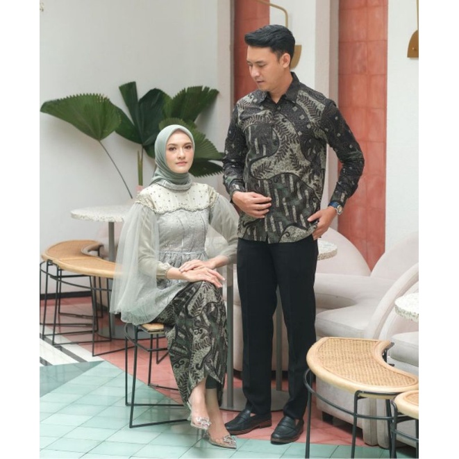 NEW ARIVAL || SET BATIK COUPLE TALITA SAGE | SETELAN KEBAYA LAMARAN | OUTFIT KEKINIAN BATIK KEBAYA MODERN