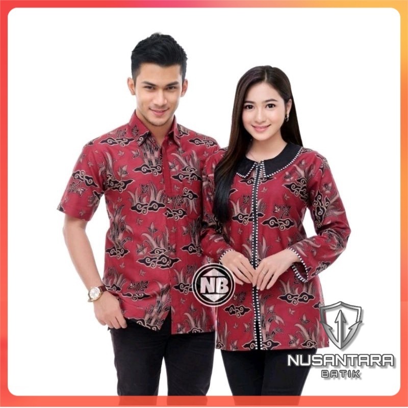 COUPLE BATIK NEW HEM BLUS BLOUSE TRENDING INTERNATIONAL COUPLE SERAGAM TERLARIS