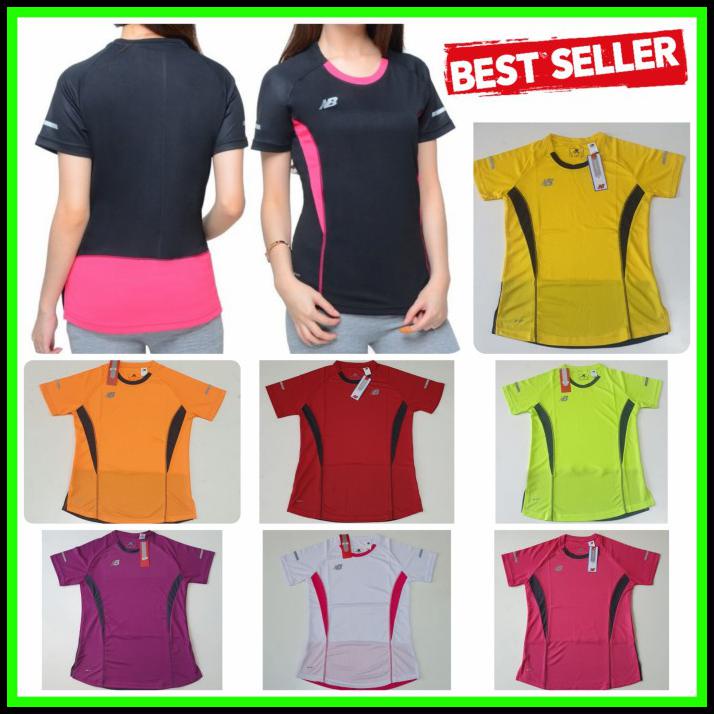 Baru Baju Olahraga Wanita Senam Kaos Dry Fit Fitness Lari Training Gym - Ungu, M