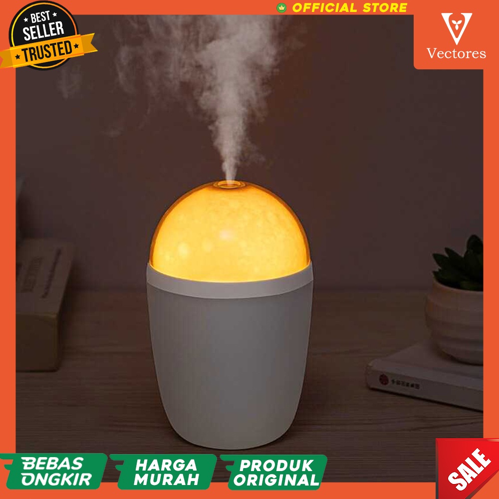 [ORIGINAL] Pelembab Udara Warm Lampu LED Air Humidifier Heavy Fog Fogging Diffuser Pengharum Aromaterapi Ruang Mobil Terbaru