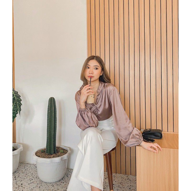 KEMEJA SATIN SILK PREMIUM| PREE ORDER KEMEJA WANITA