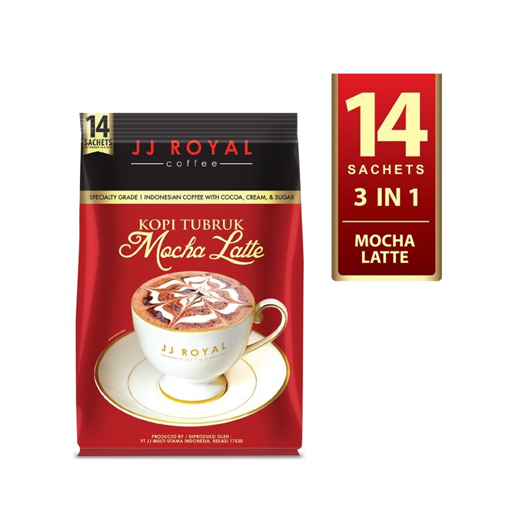 JJ Royal Coffee Kopi  Tubruk Mocha Latte  Bulk Bag 30gr x  14 