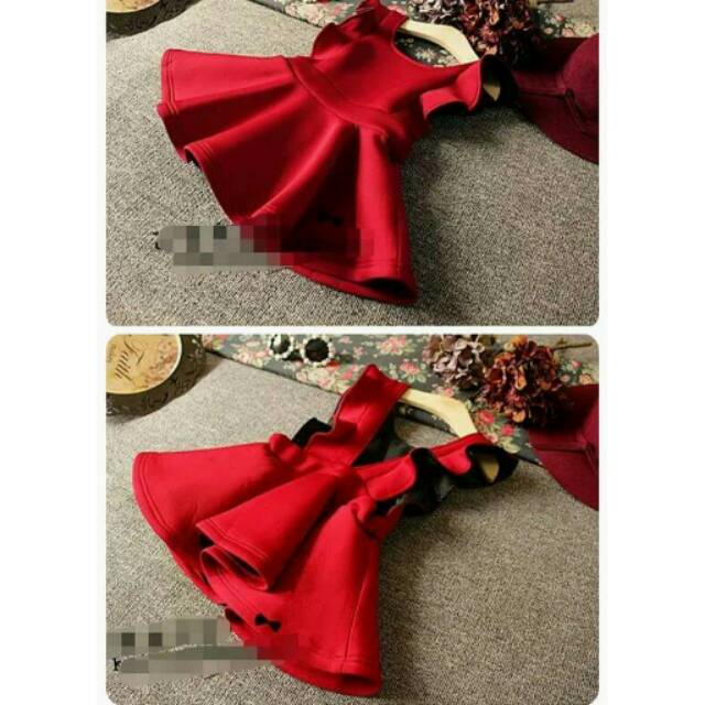 Dress Anak Import - kode.GG-02 Dress V-back maroon