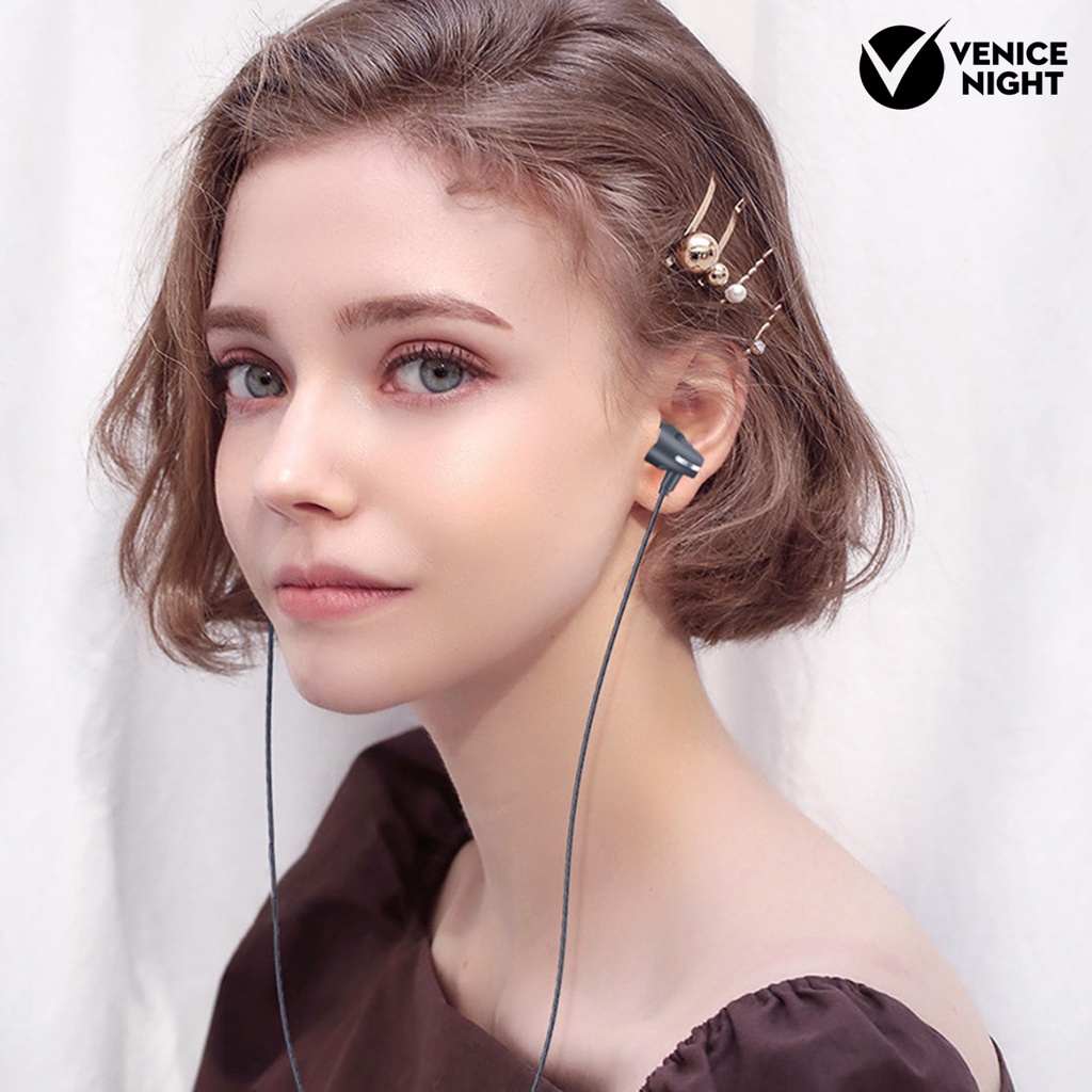 (VNEP) (Berkabel) Headset Earphone Earbuds In-Ear Heavy Bass Surround Noise Reduction Dengan Mic Untuk Travel