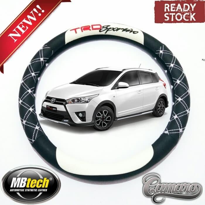 Sarung Stir mobil Toyota All New Rush TRD SPORTIVO Putih Kombinasi
