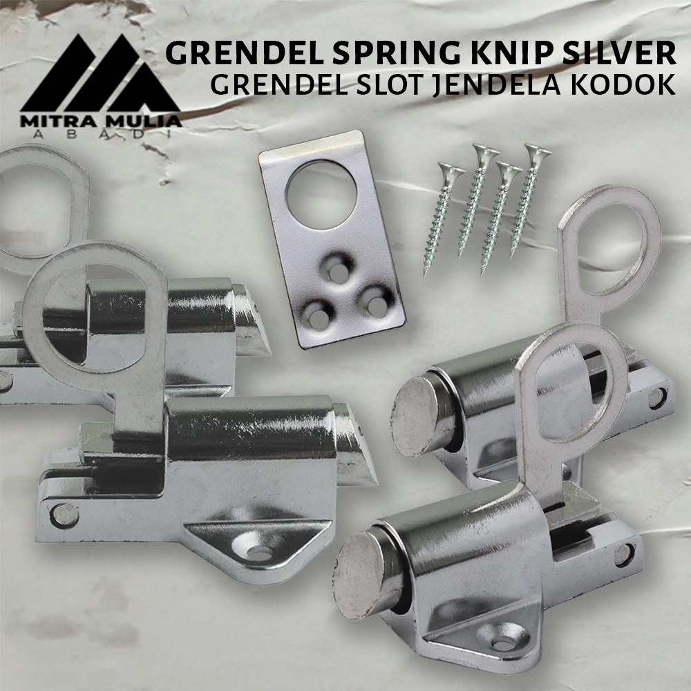 Spring Knip Tebal Grendel Kodok Silver