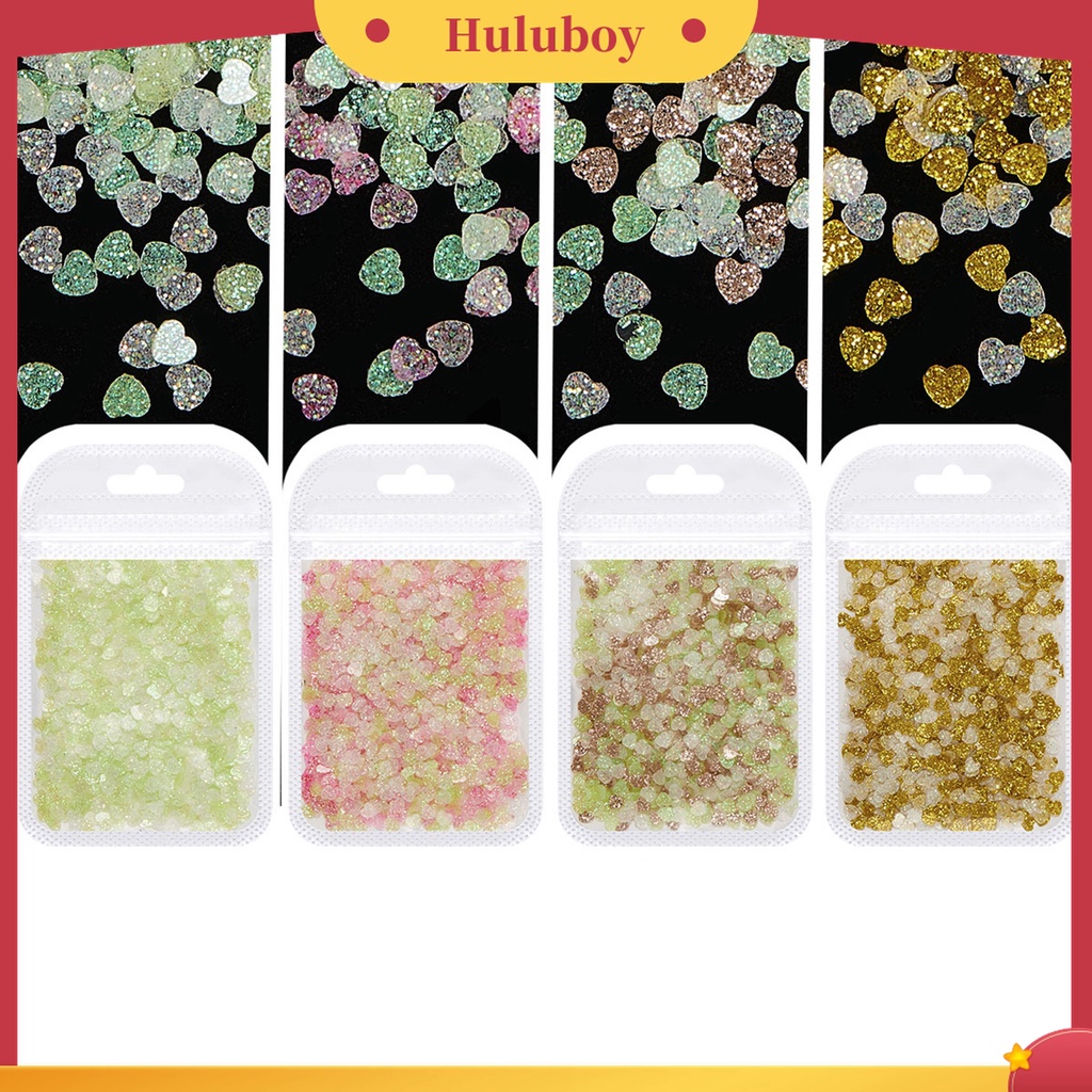 Huluboy Huluboy♡ 1 Kantong Payet Kuku Bentuk Hati Tahan Pudar Untuk Dekorasi Hadiah Ulang Tahun