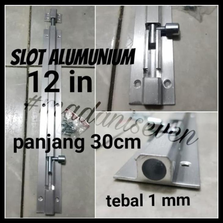 DISKON GRENDEL PINTU RUMAH ALUMINIUM 12" / SLOT PINTU RUMAH ALUMINIUM 12"