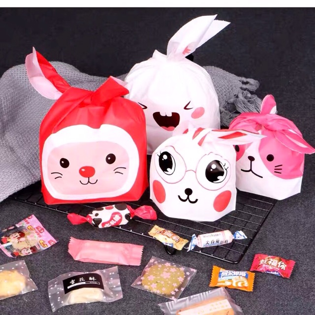 

Rabbit bag bunny bag plastik lucu goodie bag size Large 18x30cm