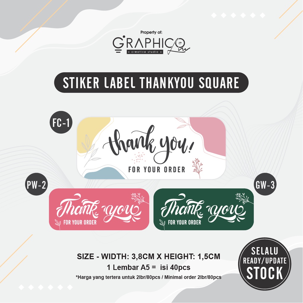 

Stiker Thankyou Square - Isi 80pcs (3,5x1,5cm)
