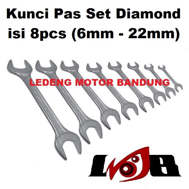 Kunci Pas Set 6 7 8 9 10 11 12 13 14 15 16 17 18 19 20 22 mm Paket Komplit