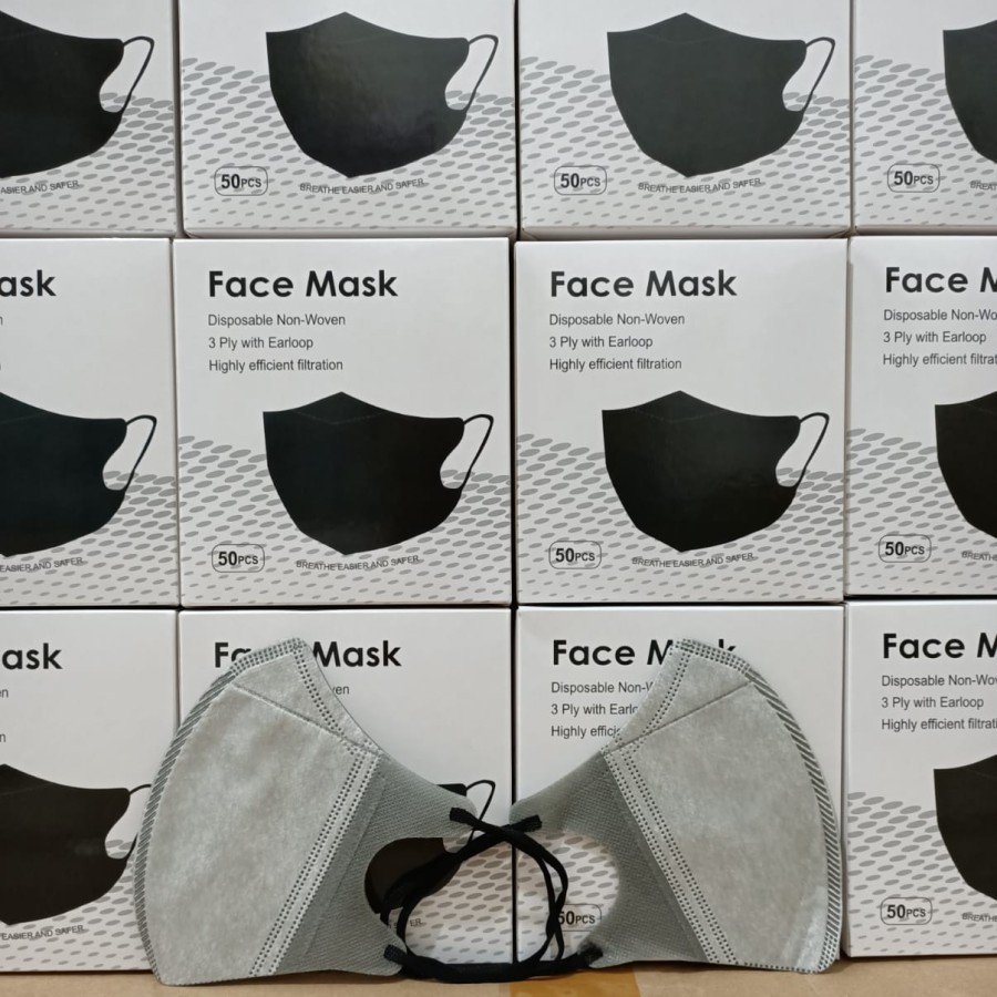 Masker Duckbill Import 3ply Earloop Disposable facemask isi 50pcs-4