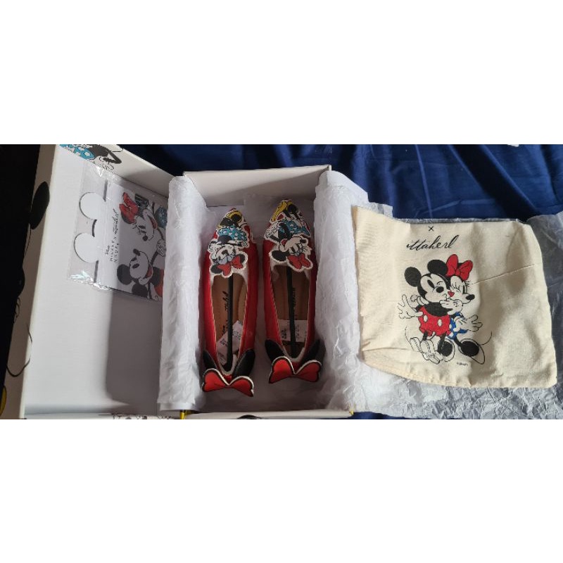 Ittaherl X Mickey Mouse Bow and Dots Maxi Pointy Rouge Ittaherl size 36