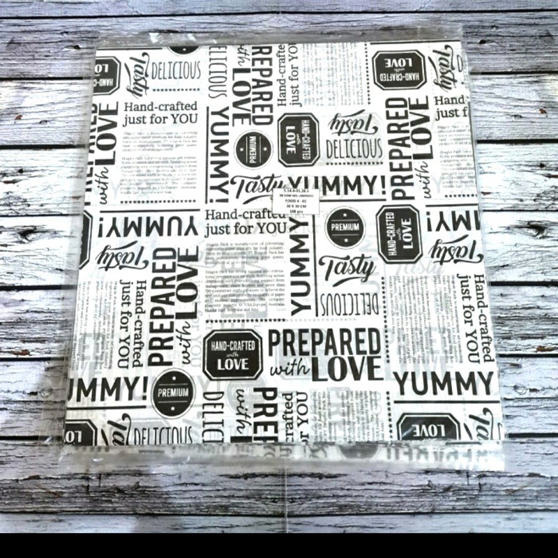 

Kertas Nasi / Burger Laminasi (30x30 cm) anti lengket