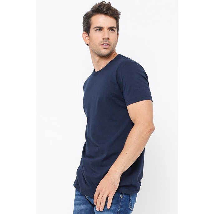Gtee Men Kaos Polos Kerah Round Neck Navy