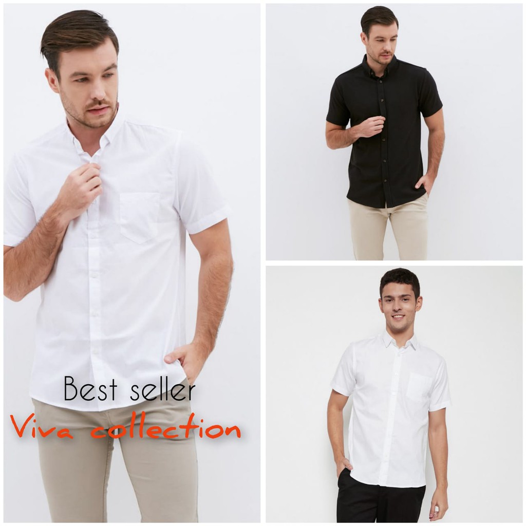 Hem polos lengan pendek brand distro pria dewasa hem cowok matt oxford dan puplin