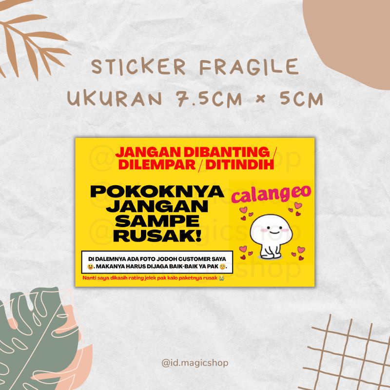 

STICKER FRAGILE RUSAK MURAH KPOP