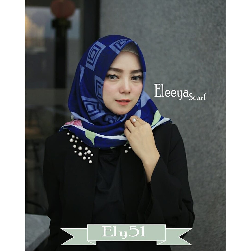 HIJAB SEGIEMPAT MOTIF ELY 51 ||  Eleeya Scarf