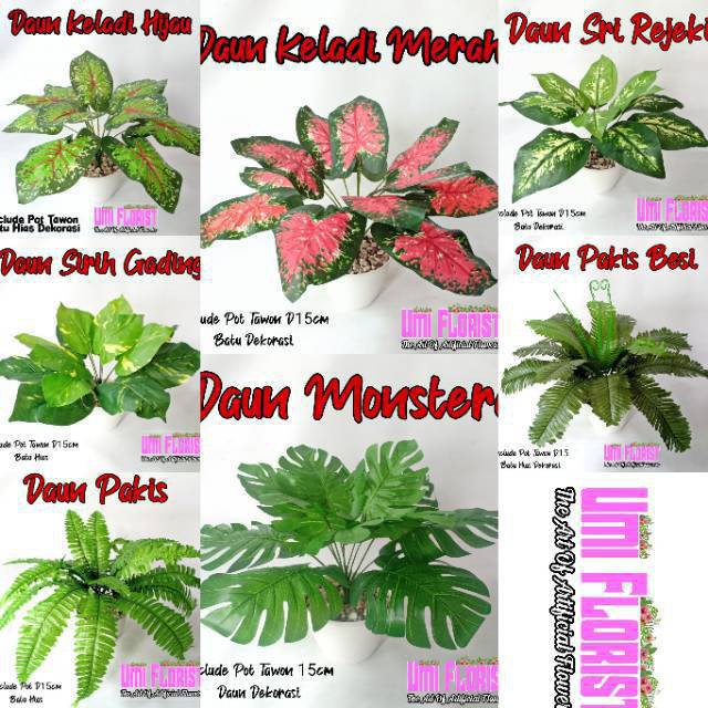 Daun Monstera Artificial Daun Monstera Dekorasi Grosir Daun Dekorasi