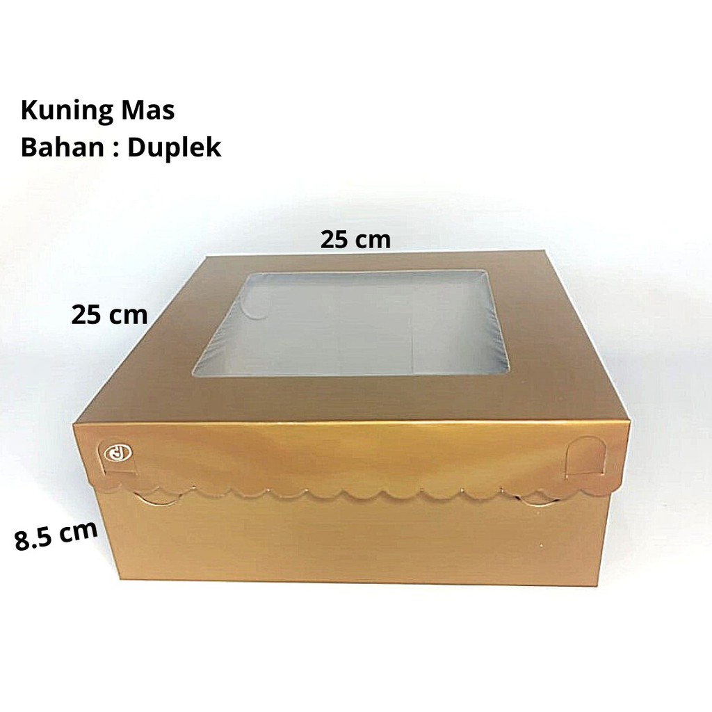 

BOX/DUS CAKE GOLD UK 25CM DUS KUE EMAS TUTUP MIKA / DUS EMAS UK 25