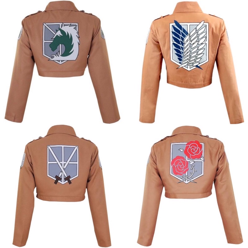 Attack On Titan SNK Jacket Crop Survey Corps Garrison Military Cosplay Costume Jaket