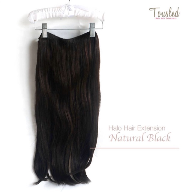 Tousled halo hair extension human hair (preloved)