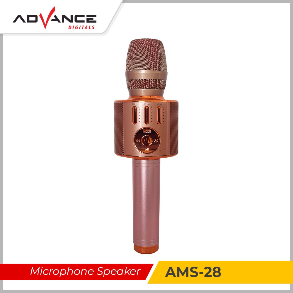 Advance Metal Microphone Speaker Bluetooth Karoke AMS28 Garansi 1 tahun