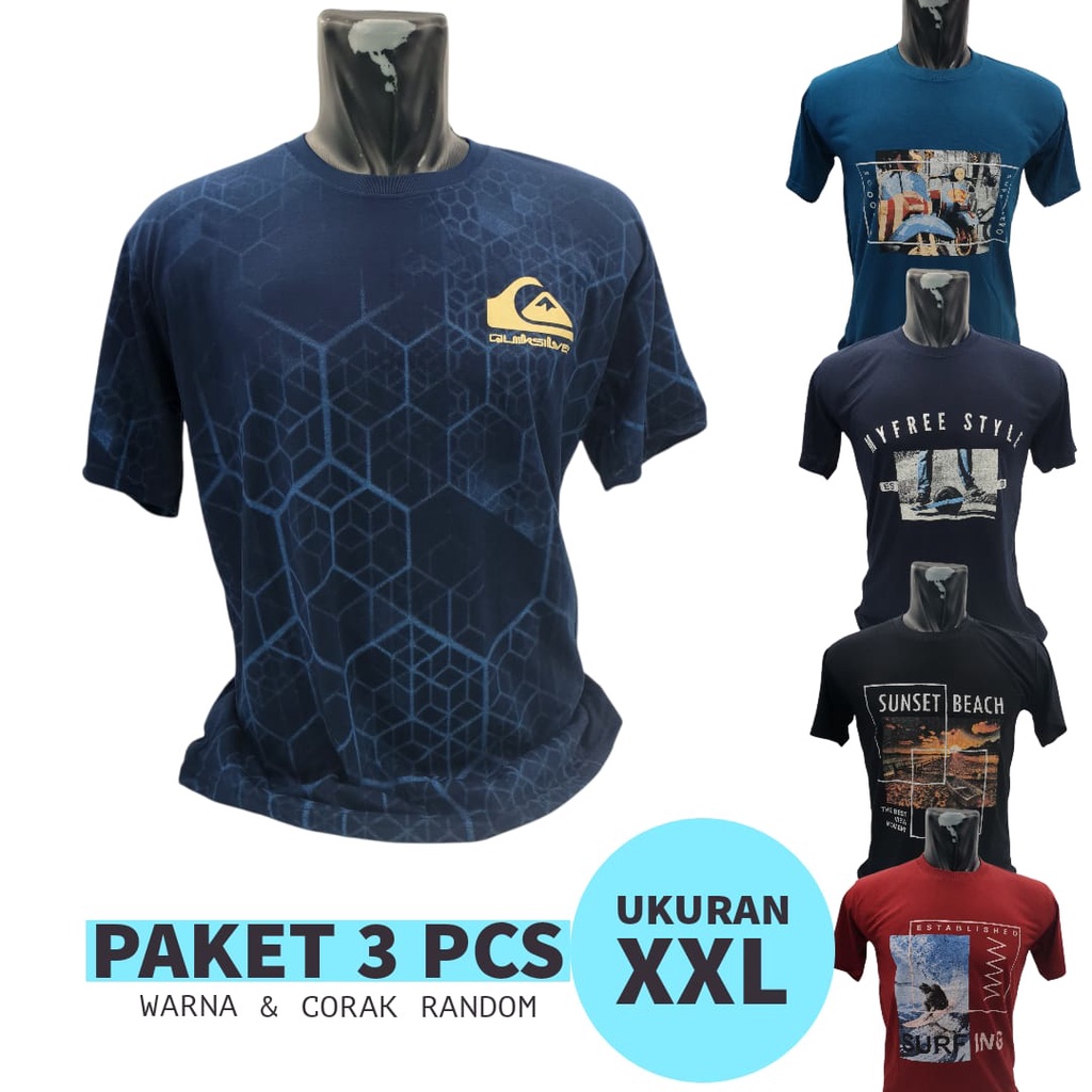 Baju Kaos Dewasa Unisex Paket 3 pcs KAOS T-SHIRT/ DISTRO PRIA WANITA BAJU KAOS/ Kaos Distro Pria Sablon / Baju Kaos Bahan Cotton/ Kaos Isi 3pcs