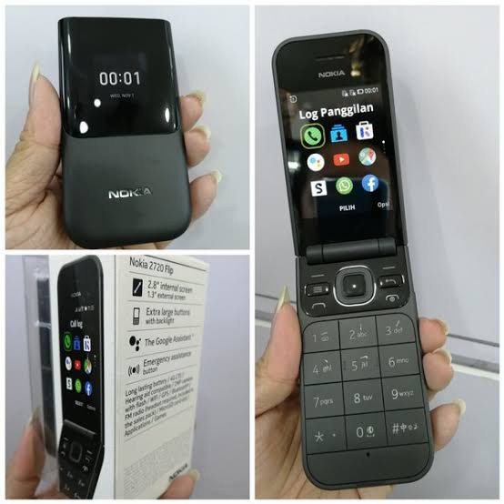 COD Handphone Nokia flip 2720 2019 Dual SIM Hp Jadul Nokia 2720 Lipat Reborn NEW HP MURAH Bahasa Indonesia-6