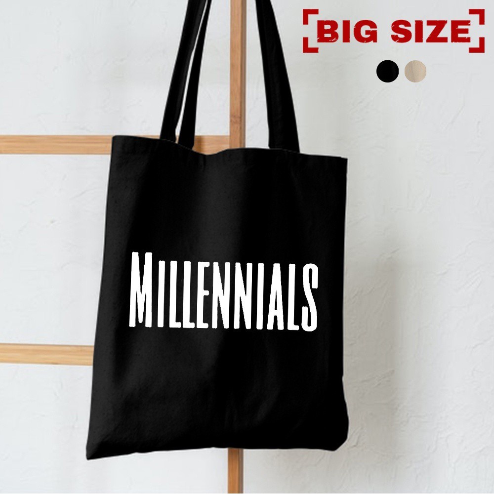 FLASH SALE 7.7 - TOTEBAG KANVAS RESLETING | TOTEBAG MILLENIALS TERBARU! |  TOTEBAG HITAM | TOTEBAG CREAM | TOTEBAG REMAJA | TOTEBAG SEKOLAH